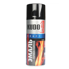Эмаль аэрозоль "KUDO" термостойкий чёрный (520мл.)