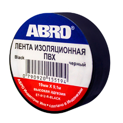 Изолента "ABRO" черная 19мм.х9,1м