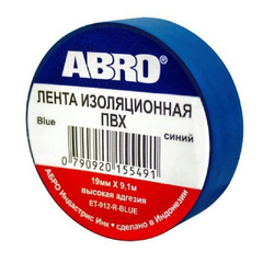 Изолента "ABRO" синяя 19мм.х18,2м