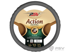 Оплетка руля "PSV" Action вставки перф. экокожа (37-39 M) GREY