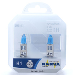 Лампа галоген H1 55W "NARVA" Range Power White (2шт.)