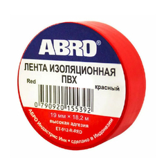 Изолента "ABRO" красная 19 мм. х 18,2м.  