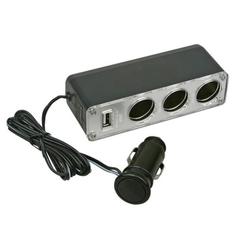 Разветвитель прикуривателя "AVS" 313 ( 3 гнезда+ USB) с проводом