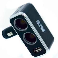 Разветвитель прикуривателя "AVS" 211 ( 2 гнезда+ USB)