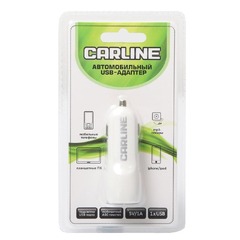 Зарядное устройство "CARLINE" USB 12/24V (2 выхода 1А И2,1А) белый