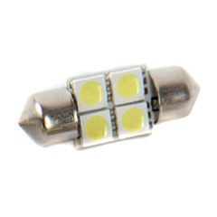 Лампа светодиодная T11x31 12V 4SMD WHITE "МАЯК" 