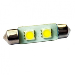 Лампа светодиодная T11x36 12V 2SMD WHITE 5000K "МАЯК"