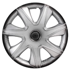 Колпак колеса декоративный R14 "AIRLINE" Джой + серебристо-черный, карбон (4шт)