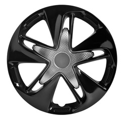 Колпак колеса декоративный R15 "AIRLINE" Супер Астра, черный глянец, карбон (4шт)