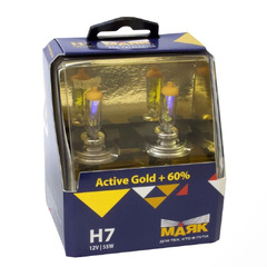 Лампа галоген H7 55W "Маяк" Active Gold +60% (2шт.)